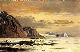 William Bradford Famous Paintings - Seascape with Icebergs